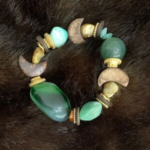 Green and Brown Beaded Bracelet